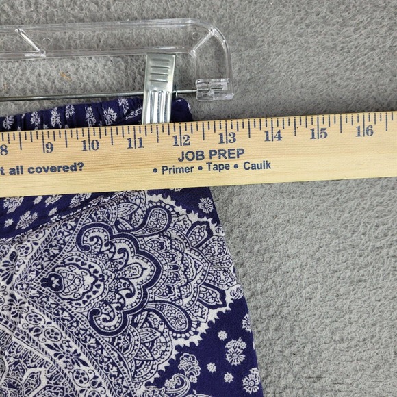 Japna Blue and White Patterned Wide-Leg Pants - Picture 2 of 12